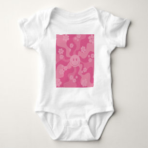Smile - Pink Baby Bodysuit