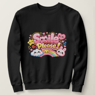 Smile Please text kawaai style Sweatshirt