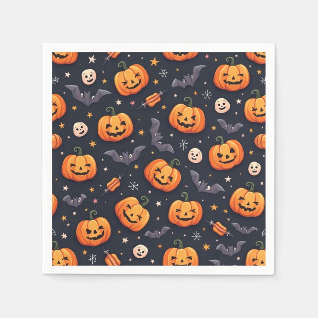 Smile pumpkins Halloween pattern napkin (Front)