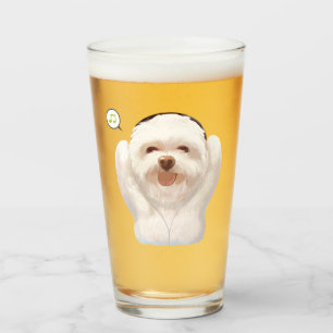 Smile Pup: Music Vibes Smiling Bichon Art Glass