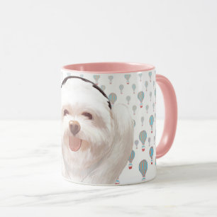 Smile Pup: Music Vibes Smiling Bichon Art Mug