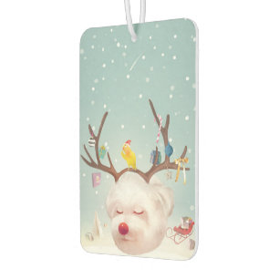 Smile Pup: Reindeer Antlers Christmas Bichon Air Freshener