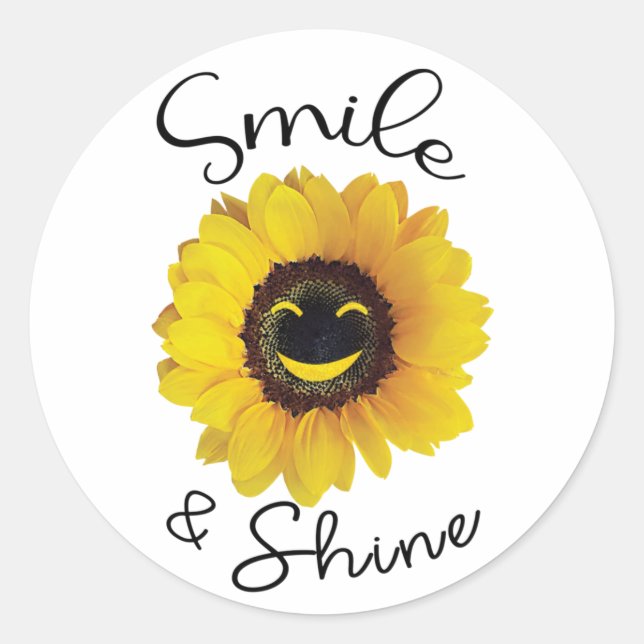 Smile & Shine Classic Round Sticker (Front)