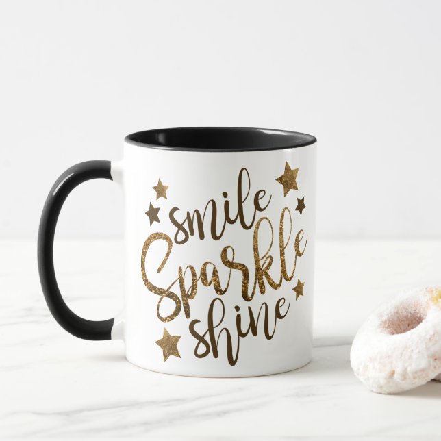 Smile, Shine, Sparkle Coffee Mug (With Donut)