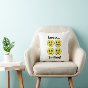 Smile Smiling Face Keep Smiling Smile Throw Pillow