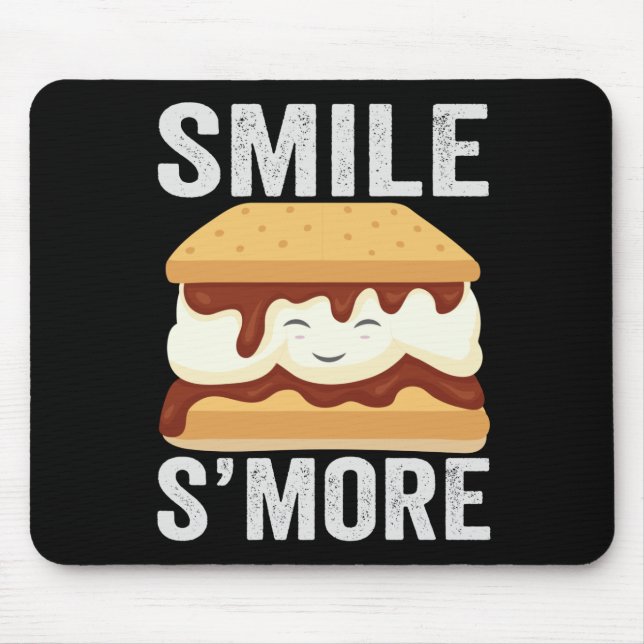 Smile S'more Funny Outdoors Camping Lovers Gift Mouse Pad (Front)