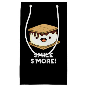 Smile Smore Funny Sweet Food Pun Dark BG Small Gift Bag