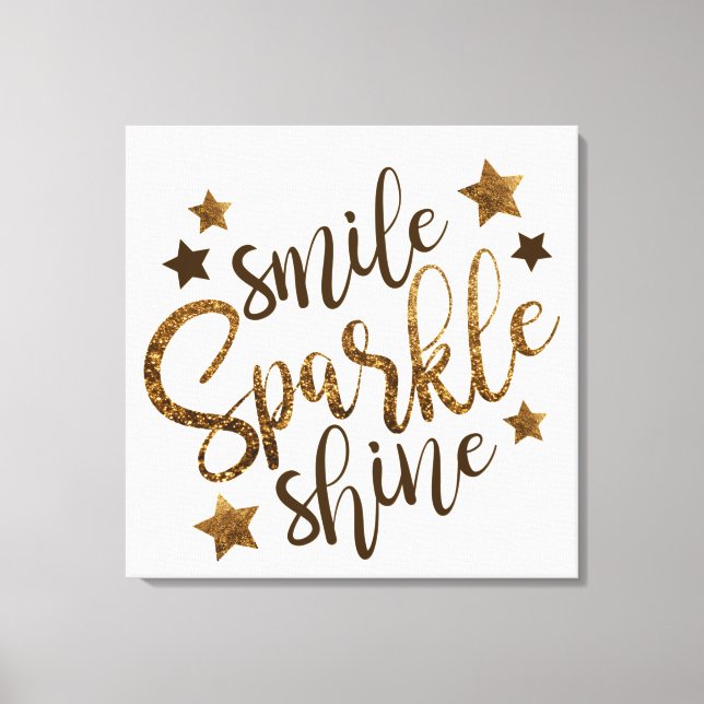 Smile Sparkle Shine Canvas Print (Front)