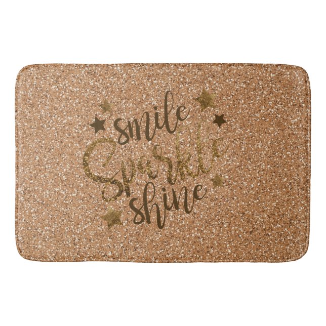SMILE SPARKLE SHINE GLITTER BATH MAT (Front)
