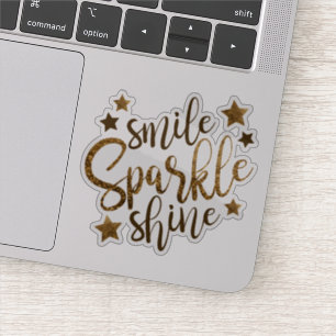 Smile Sparkle Shine Gold Glitter