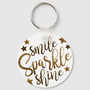 SMILE SPARKLE SHINE, GOLDEN GLITTER STAR KEYCHAIN