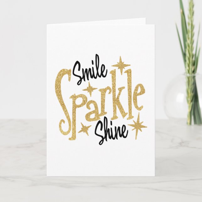 Smile Sparkle Shine Inspirational Card (Front)