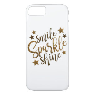 Smile Sparkle Shine Inspirational Quote Case-Mate iPhone Case