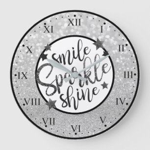 Smile Sparkle Shine Large Clock