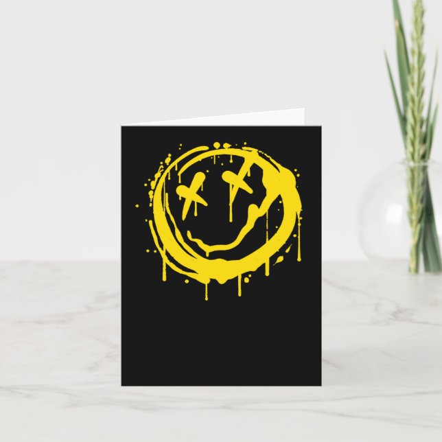 Smile Spray Art Sticker  Card (Front)