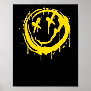 Smile Spray Art Sticker  Poster