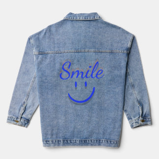 Smile – Spread Positivity and Happiness Denim Jacket