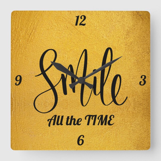 Smile Square Wall clock (Front)