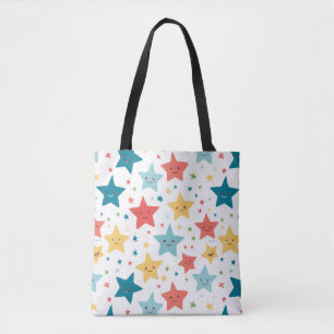 Smile Stars Fun Nursery Happy kids Pattern Tote Bag