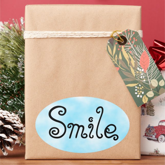 Smile-sticker Classic Round Sticker (Holiday)