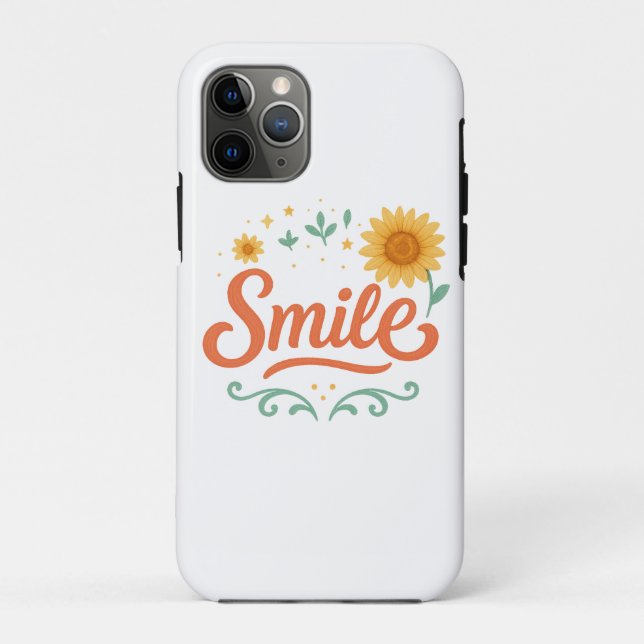 Smile Sunflower iPhone 11 Pro Case | Positive Vibe (Back)