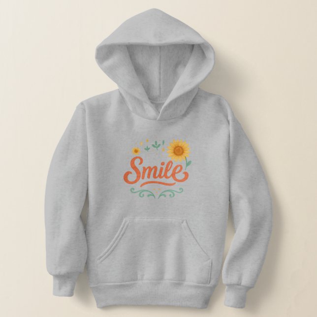 Smile Sunflower Kids’ Hoodie | Positive Vibes  (Poser)