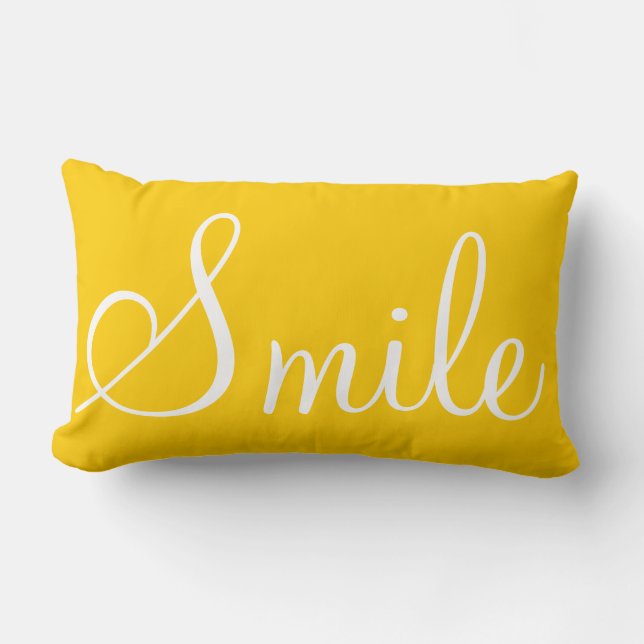 SMILE - Sunshine yellow decorative pillow (Front)