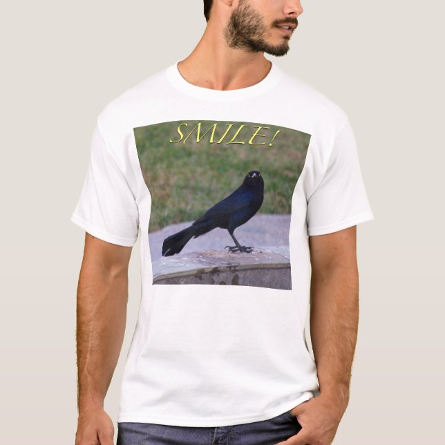 "Smile!" T-Shirt - Great-Tailed Grackle (Front)