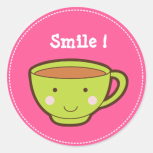 Smile ! Tea Cup Stickers