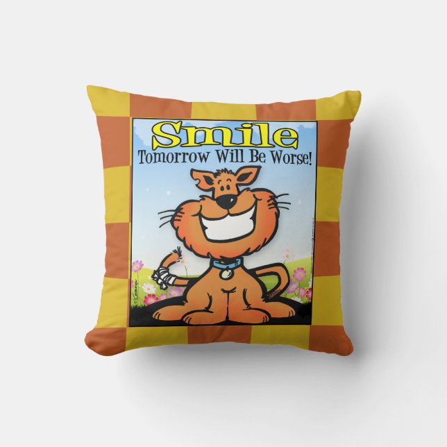 Smile Throw Pillow (Front)