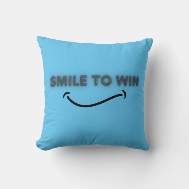 Smile to win throw pillow (Front)