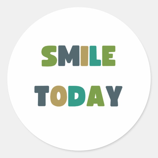 smile today. Stickers & Labels (Front)