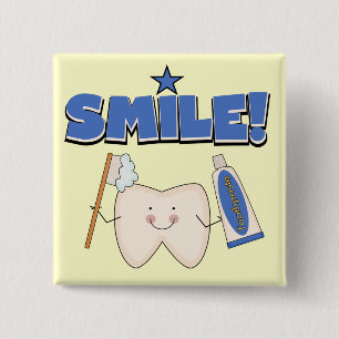 SMILE - Tooth T-shirts and Gifts 2 Inch Square Button