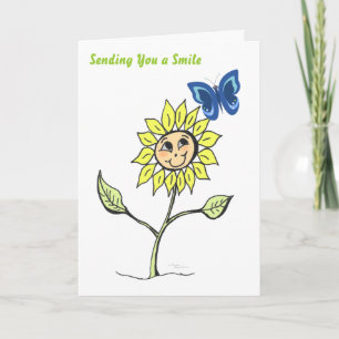 Smile Tournesol Papillons Honneur Carte de voeux