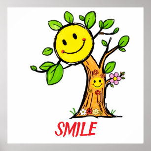 "Smile Tree" Positive Vibes  Poster