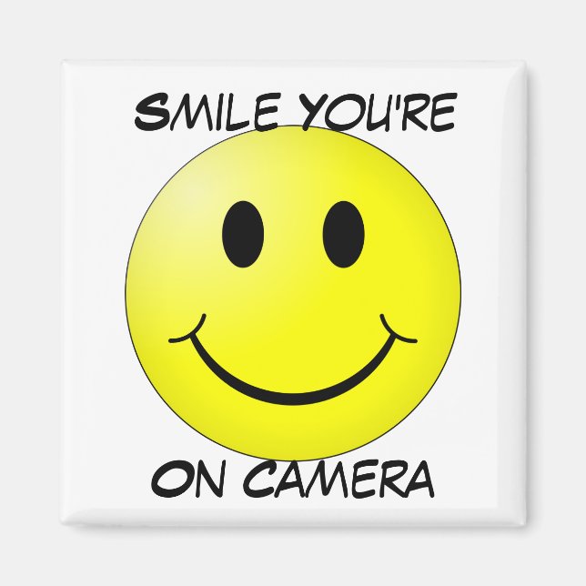 Smile Vous êtes sur Camera Carré Magnet (Devant)