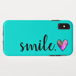 SMILE - Watercolor Heart iPhone XS Max Case