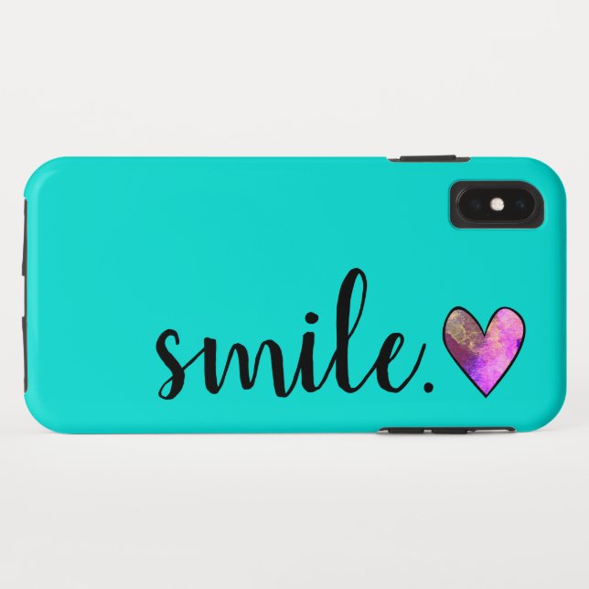 SMILE - Watercolor Heart Case-Mate iPhone Case (Back (Horizontal))