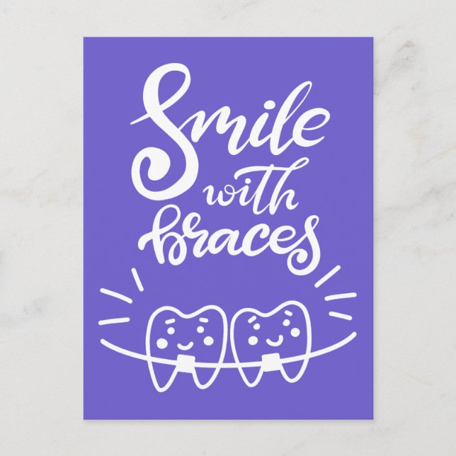Smile With Braces | Smiling Teeth Postcard (Front)