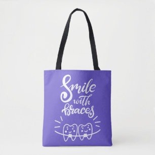Smile With Braces Smiling Teeth Tote Bag
