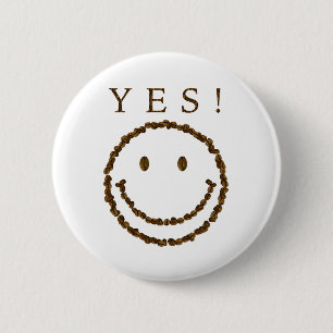 Smile with Coffee Beans 2 Inch Round Button