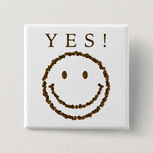 Smile with Coffee Beans 2 Inch Square Button