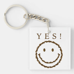 Smile with Coffee Beans Keychain