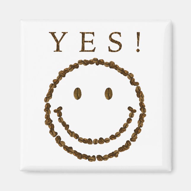 Smile with Coffee Beans Magnet (Front)