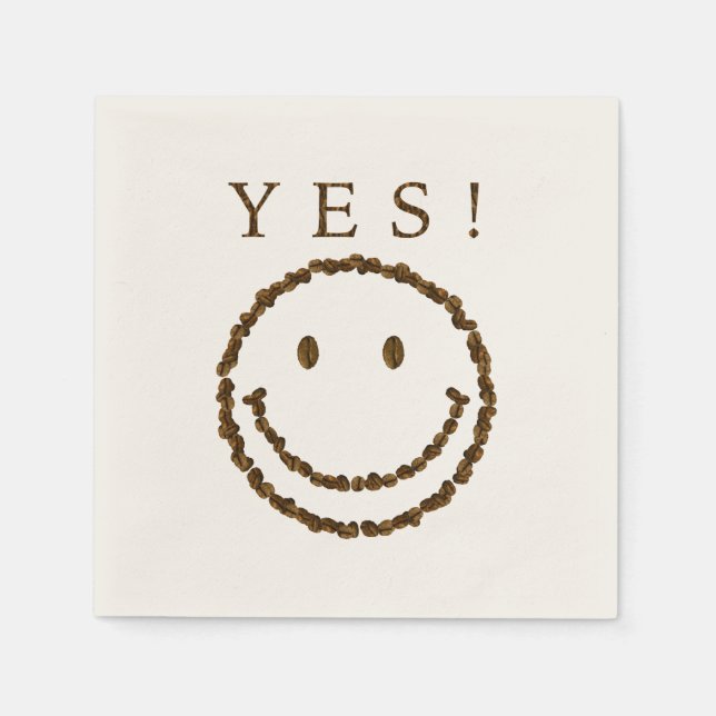 Smile with Coffee Beans Napkin (Front)