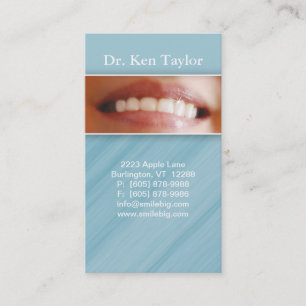 Smile with Teeth Business Card blue steel