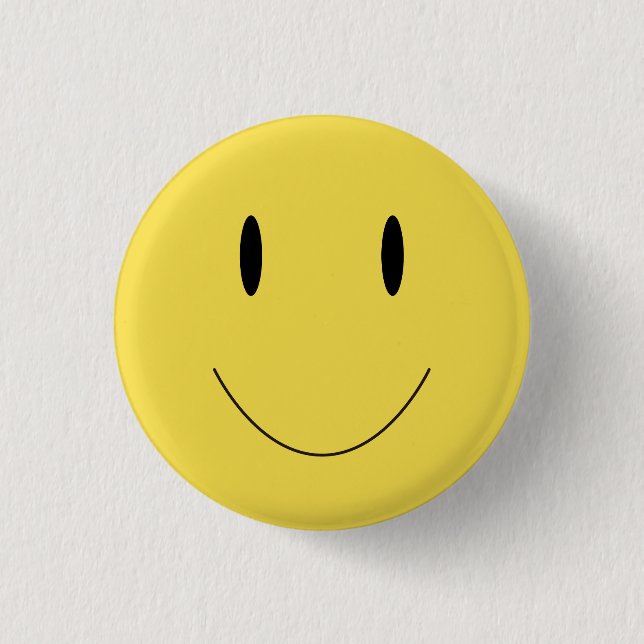 Smile Yellow Cute Face 001 1 Inch Round Button (Front)