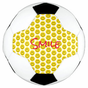 Smile Yellow Red Black White Happy Face Sports Soccer Ball