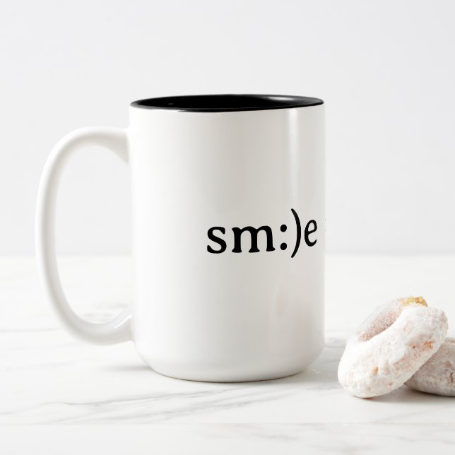 Smile you can Two-Tone coffee mug (With Donut)