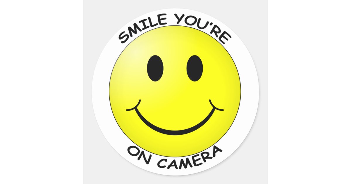 Download Smile You're On Camera Round Sticker | Zazzle.ca